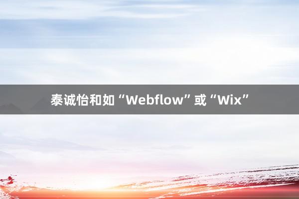 泰诚怡和如“Webflow”或“Wix”